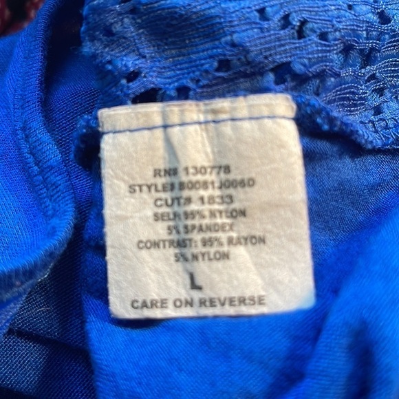 Living Doll Blue Embellished Front Tank. P/A1355/1 - Picture 4 of 9